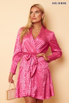 Girl In Mind Pink Long sleeve collar Skater Mini Dress (R04265) | €20