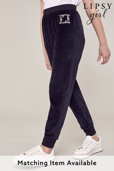Черный - Велюровые спортивные брюки с логотипом Lipsy  (R04843) | €17 - €22