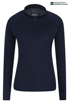 Mountain Warehouse Navy Talus Womens Zip Neck Thermal Top (R05254) | 20 €