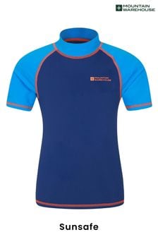 Mountain Warehouse Blue & Orange Short Sleeved Kids Rash Vest (R06281) | €23