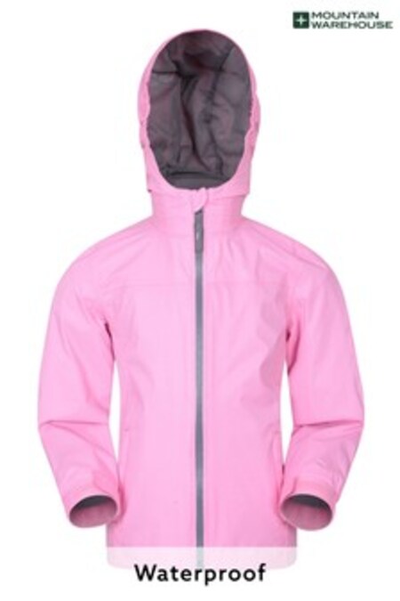 Mountain Warehouse Pink Print Torrent Kids Waterproof Jacket (R06455) | €44