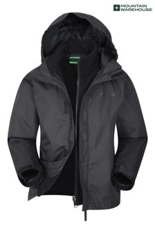 Mountain Warehouse Black Fell Kids 3 In 1 Water Resistant Jacket (R06598) | R640