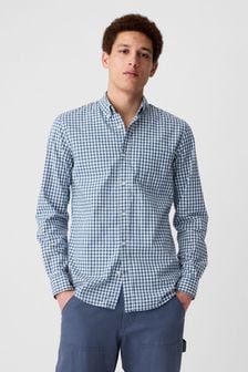 Gap Blue and White Gingham Stretch Button-Up Slim Fit Shirt (R07949) | BGN 97