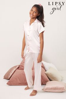 Lipsy Blush Pink Satin Pyjama Set (R09048) | 27 € - 35 €