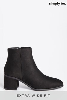 Simply Be Black Ansley Extra Wide Ankle Boot (R09091) | $45