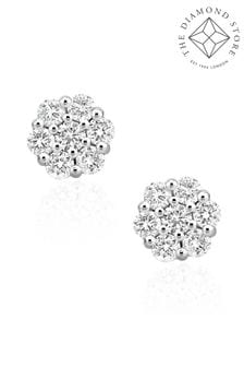 The Diamond Store White Lab Diamond Cluster Earrings 0.50ct H/SI Quality set in 9K White Gold (R10602) | €491