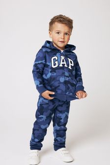 Gap Blue Camo Logo Zip Up Baby Hoodie (Newborn - 7yrs) (R14038) | €22.50