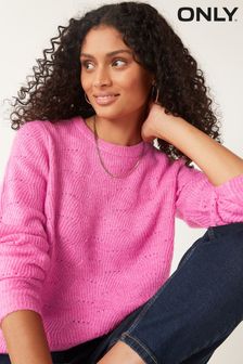 ONLY Pink Round Neck Soft Touch Knitted Jumper (R19922) | AED120