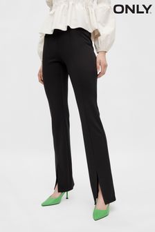 ONLY Black Split Hem Stretch Flared Trousers (R20117) | OMR13