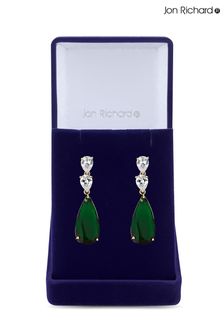 Jon Richard Green Gold Plated Cubic Zirconia Pear Drop Earring - Gift Boxed (R21825) | AED222