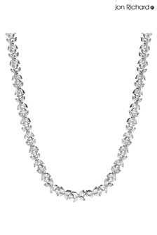 Jon Richard Silver Plated Cubic Zirconia Floral Tennis Necklace (R22310) | €82