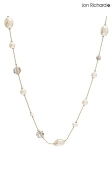 Jon Richard White Pearl Gold Plated Pearl And Bead Double Row Necklace (R22321) | €34