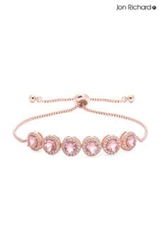 Jon Richard Rose Gold Plated Crystal Pink Station Toggle Bracelet (R22679) | kr338
