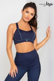 Pour Moi Navy Blue Energy Empower U/W Lightly Padded Convertible Sports Bra (R23668) | ₪ 149