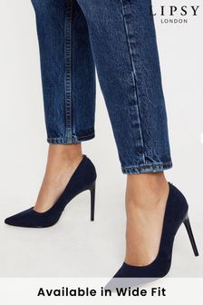 Lipsy Navy Blue Wide FIt Comfort High Heel Court Shoes (R24073) | 19,000 Ft
