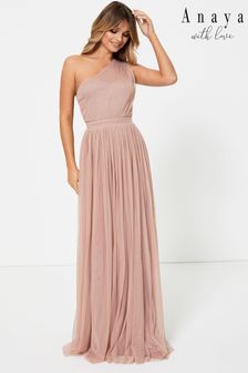 Anaya With Love Light-Pink One Shoulder Maxi Dress (R28933) | €38