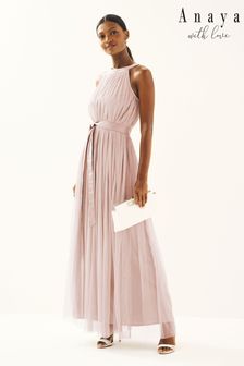 Anaya With Love Light Pink Halter Maxi Dress (R28935) | €39