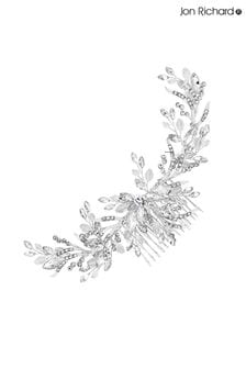 Jon Richard Silver Penelope Occasion Crystal Beaded Sprig Leaf Wreath Comb - Gift Pouch (R29703) | SGD 97