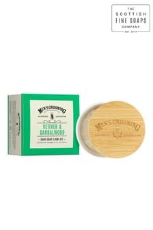 Scottish Fine Soaps Vetiver & Sandalwood Shave Soap & Bowl  Gift Set 100g (R30095) | €31