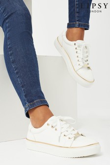 Lipsy White Metal Lace Up Trainers (R33157) | €34