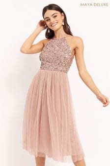Maya Pink Halter Neck Midi Dress (R33506) | €55