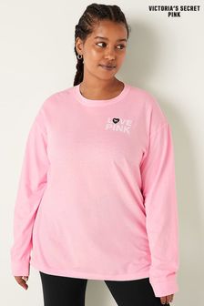 Victoria's Secret PINK Sweet Rosette Pink Long Sleeve T-Shirt (R34677) | kr467
