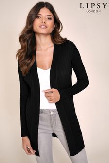 Black - Lipsy Knitted Pleated Ribbed Cardigan (R35881) | BGN78