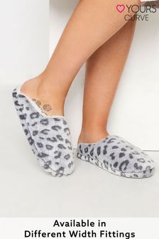 Yours Extra-Wide Fit Leopard Mule Slipper