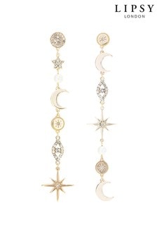 Lipsy Jewellery Celestial Miss Match Drop Earrings