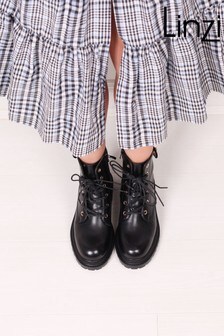 Bottines style motard Linzi avec bordure en PU