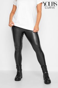 Yours Black Curve Coated Look Leggings (R41332) | €29