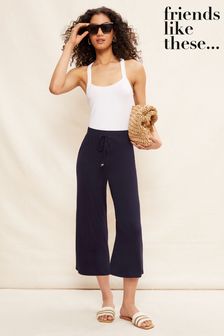 Трикотажные брюки-кюлоты с широкими штанинами и поясом Friends Like These (R41759) | €15