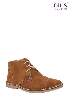 Lotus Footwear Brown Suede Lace Up Desert Boots (R44649) | $142