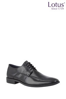 Lotus Footwear Black Leather Lace Up Shoes (R44658) | kr649