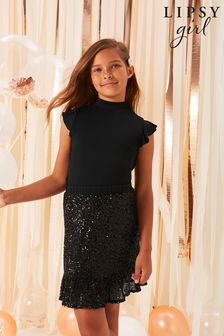 Lipsy Black Sequin Party Skirt (R44869) | €10 - €12.50