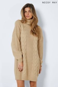 Rochie tip pulover tricotată cu torsade și mânecă bufantă Noisy May (R45113) | 286 LEI