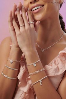 Simply Silver 925 Heart Row Bracelet