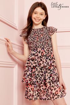 Love & Roses Natural Leopard Printed Tiered Ruffle Dress (R52356) | €20 - €25