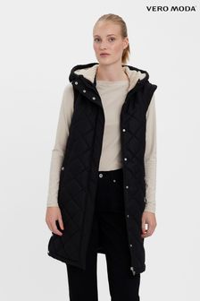 VERO MODA Black Quilted Padded Gilet with Cosy Teddy Lining (R52928) | $127