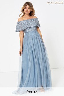 Maya Blue Petite Embellished Bardot Maxi Dress (R53056) | €38