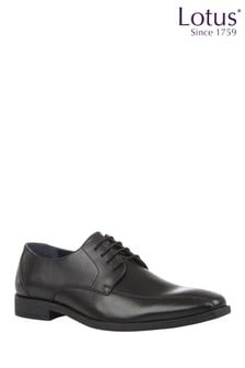 Lotus Footwear Black Leather Lace-Up Derby Shoes (R53794) | $110