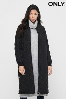 ONLY Black Longline Quilted Puffer Coat (R53959) | $98