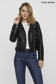 Vero Moda Black Faux Leather Jacket (R55497) | DKK516