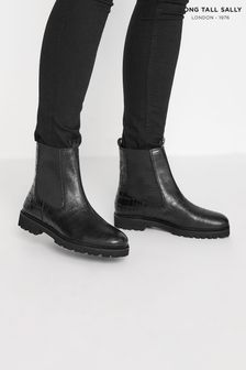 Long Tall Sally Black Leather Cleated Chelsea Croc (R55881) | 54 €