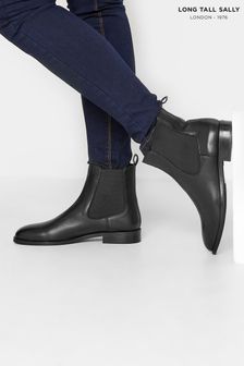 Long Tall Sally Black Regular Fit Leather Chelsea Boot (R55990) | €35
