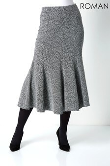 Roman Grey Texture Flared Skirt (R56214) | ₪ 130