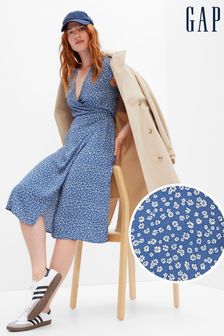 Gap Blue Floral Midi Wrap Dress (R57063) | 56 €
