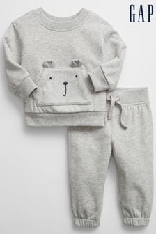 Gap Grey Brannan Bear Long Sleeve Baby Outfit Set (R57166) | 45 €