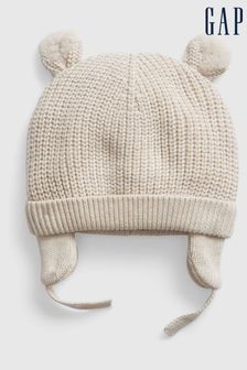 Бежевый - Шапка-бини с меховой подкладкой и дизайном "медведь" Gap (R57170) | €14