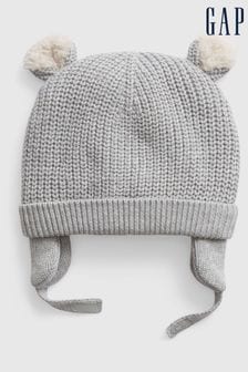 Серый - Шапка-бини с меховой подкладкой и дизайном "медведь" Gap (R57172) | €18